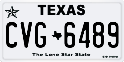 TX license plate CVG6489