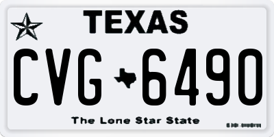 TX license plate CVG6490
