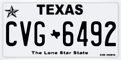 TX license plate CVG6492