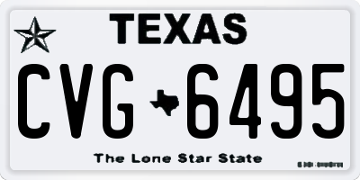 TX license plate CVG6495