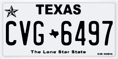 TX license plate CVG6497