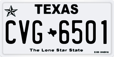 TX license plate CVG6501
