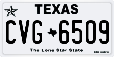 TX license plate CVG6509