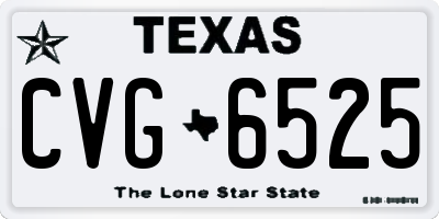 TX license plate CVG6525