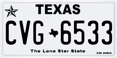TX license plate CVG6533