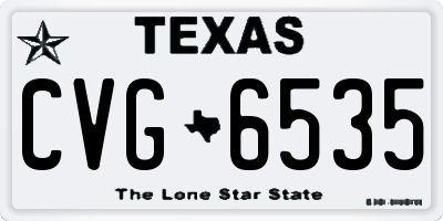 TX license plate CVG6535