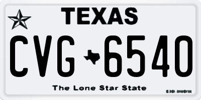 TX license plate CVG6540