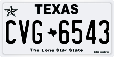 TX license plate CVG6543