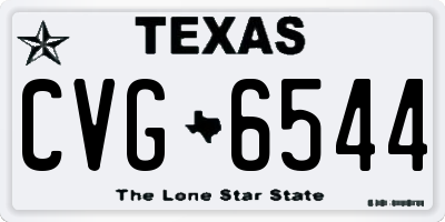 TX license plate CVG6544