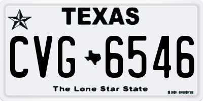TX license plate CVG6546