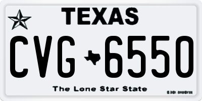 TX license plate CVG6550