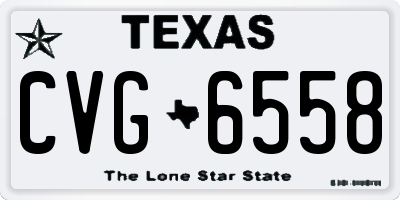 TX license plate CVG6558