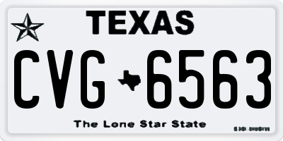 TX license plate CVG6563