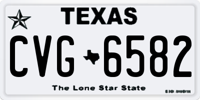 TX license plate CVG6582
