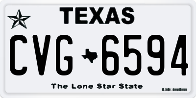 TX license plate CVG6594