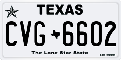 TX license plate CVG6602