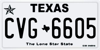 TX license plate CVG6605
