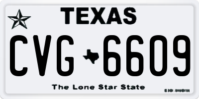 TX license plate CVG6609