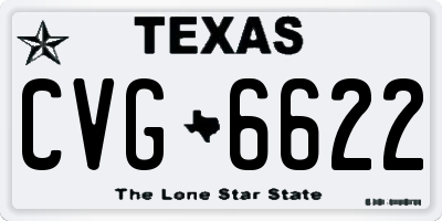 TX license plate CVG6622