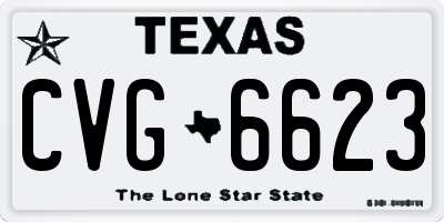 TX license plate CVG6623