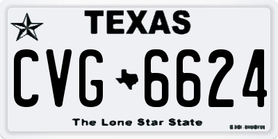 TX license plate CVG6624