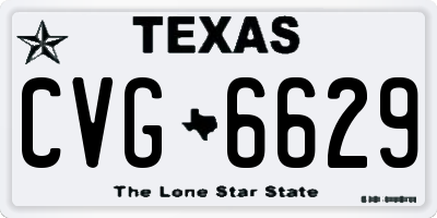 TX license plate CVG6629