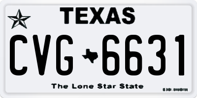 TX license plate CVG6631