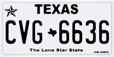 TX license plate CVG6636