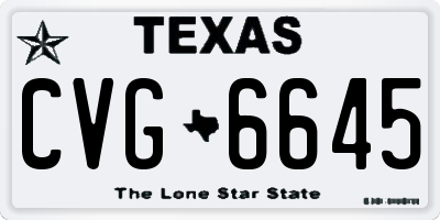 TX license plate CVG6645