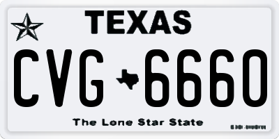 TX license plate CVG6660