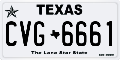 TX license plate CVG6661