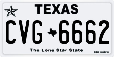 TX license plate CVG6662