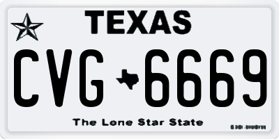 TX license plate CVG6669