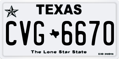 TX license plate CVG6670