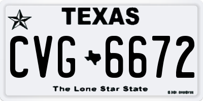 TX license plate CVG6672
