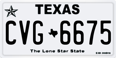 TX license plate CVG6675