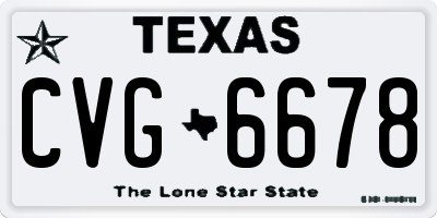 TX license plate CVG6678