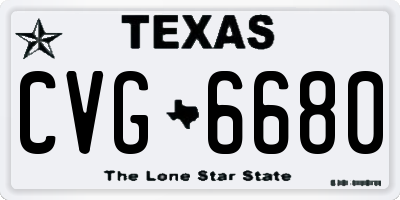TX license plate CVG6680
