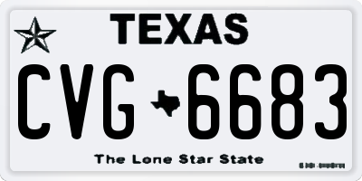 TX license plate CVG6683