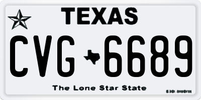 TX license plate CVG6689
