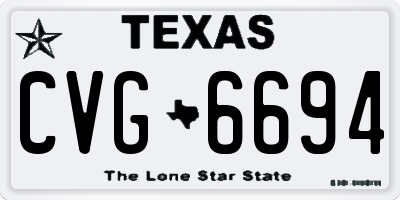TX license plate CVG6694