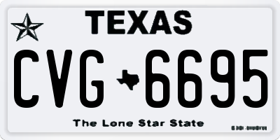 TX license plate CVG6695
