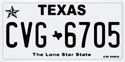 TX license plate CVG6705