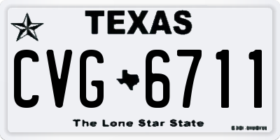 TX license plate CVG6711