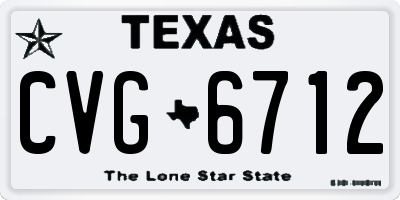 TX license plate CVG6712