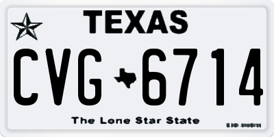 TX license plate CVG6714