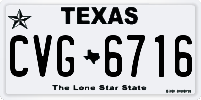 TX license plate CVG6716