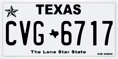 TX license plate CVG6717