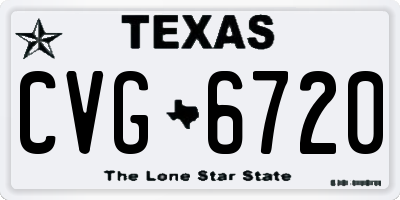 TX license plate CVG6720