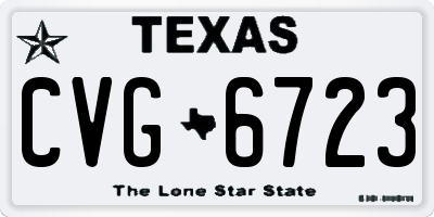 TX license plate CVG6723